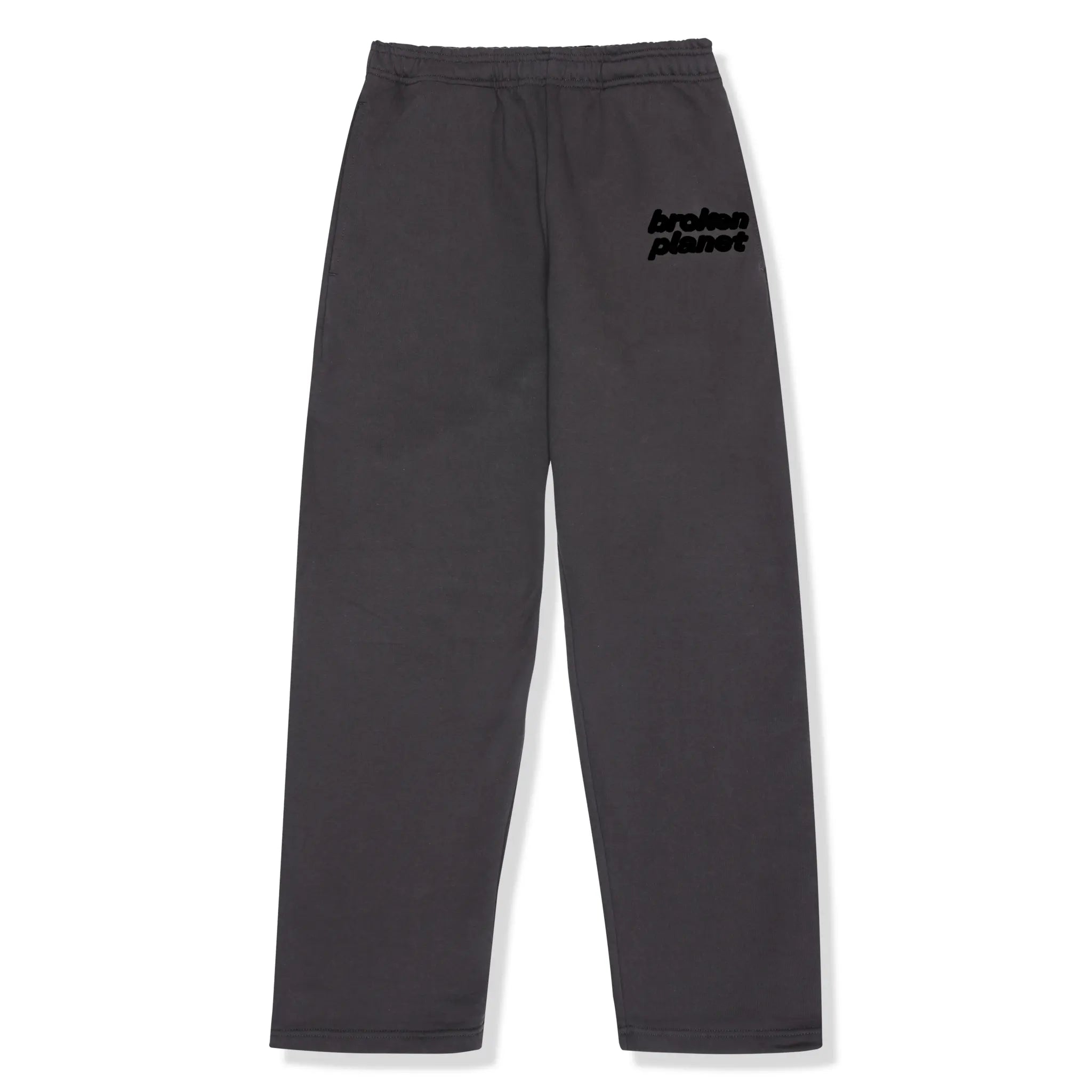 Front view of Broken Planet Straight Leg Sweatpants Soot Black